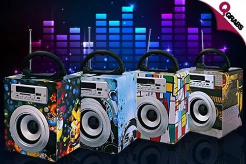 For QR99 Pump It Up with a Portable Music Boom Box Speaker - Choose from 15 Cool Designs! (QR149 Value)